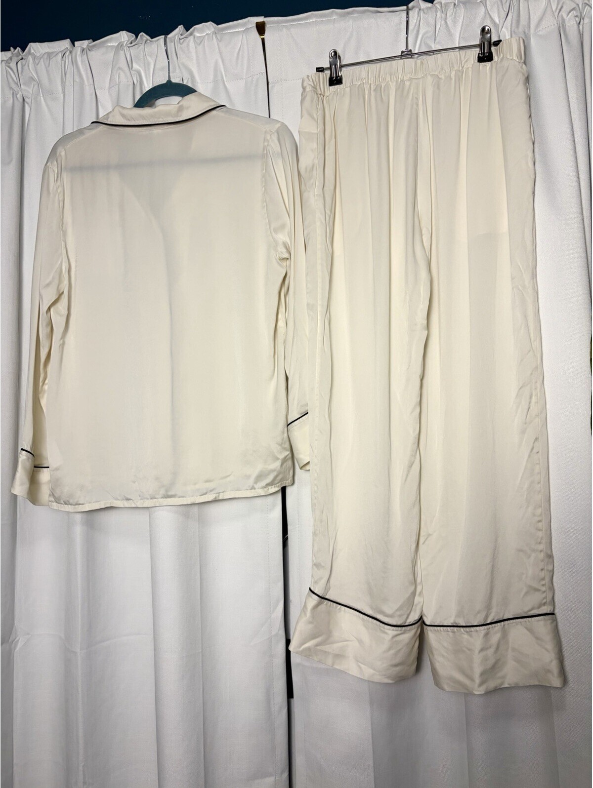 Mommesilk Classic Silk Pajamas Set Natural White Mulberry Silk Size Small $198 — image 8 of 8